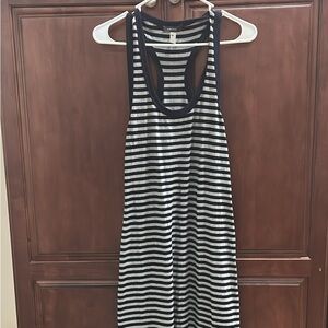 Striped Navy and Gray Women's Maxi Dress Size Medium